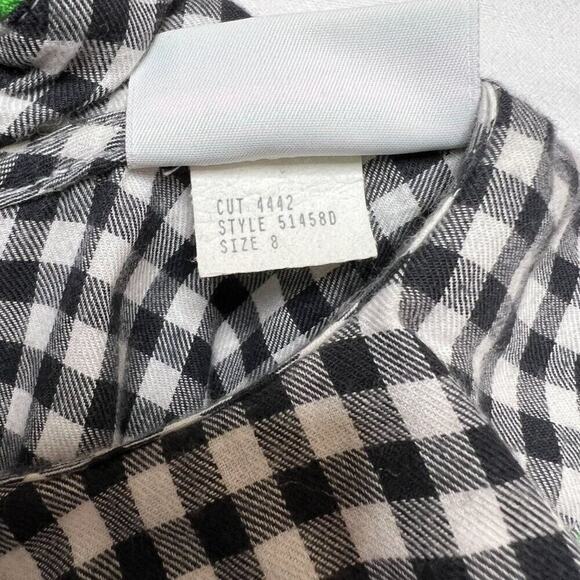 Mousefeathers Vintage Ruffled Tiered Checkered Midi Dress Juniors 8 Cottagecore - Picture 7 of 13